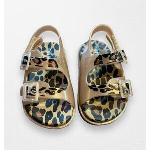 NWT Mini Melissa Leopard Print Sandals, Size 5 (Toddler)